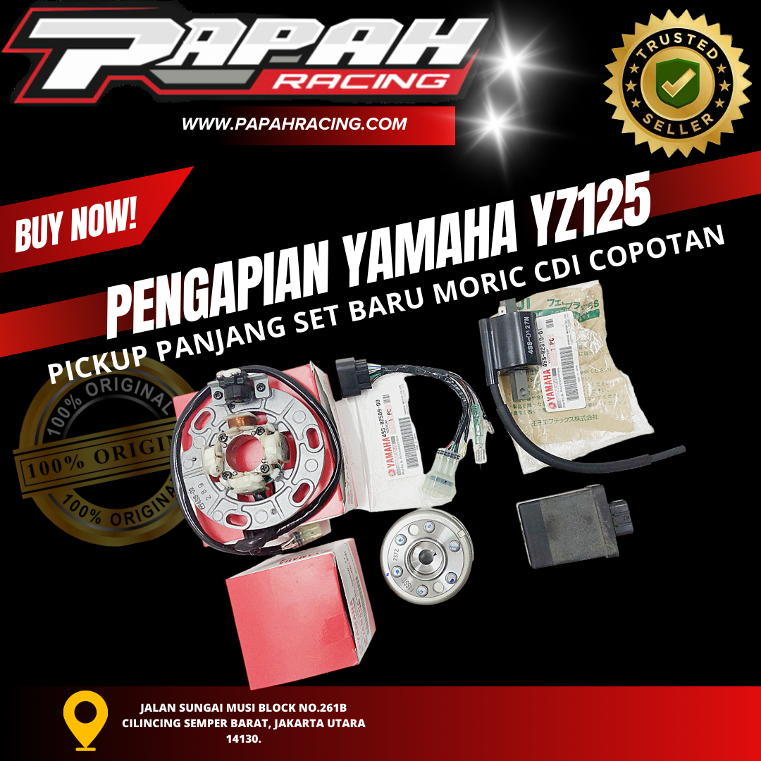 PENGAPIAN YAMAHA YZ125 PICKUP PANJANG SET BARU MORIC CDI COPOTAN